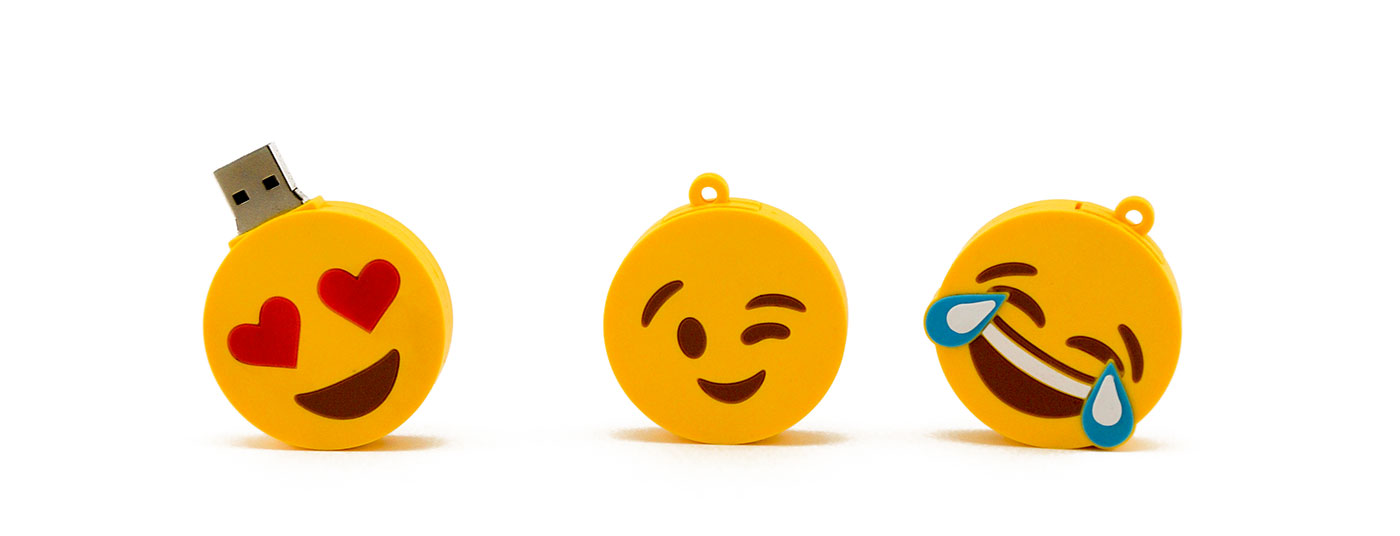 Emoji Usb Drives Lined Up Opened