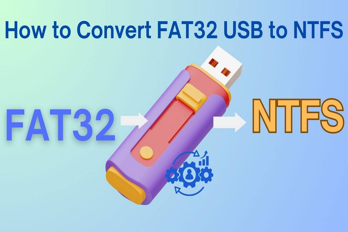 How to convert FAT32 USB to NFTS