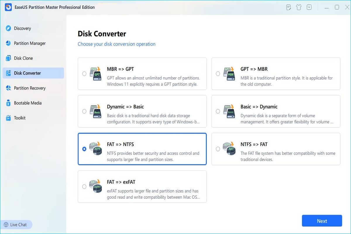 Disc Converter FAT to NFTS