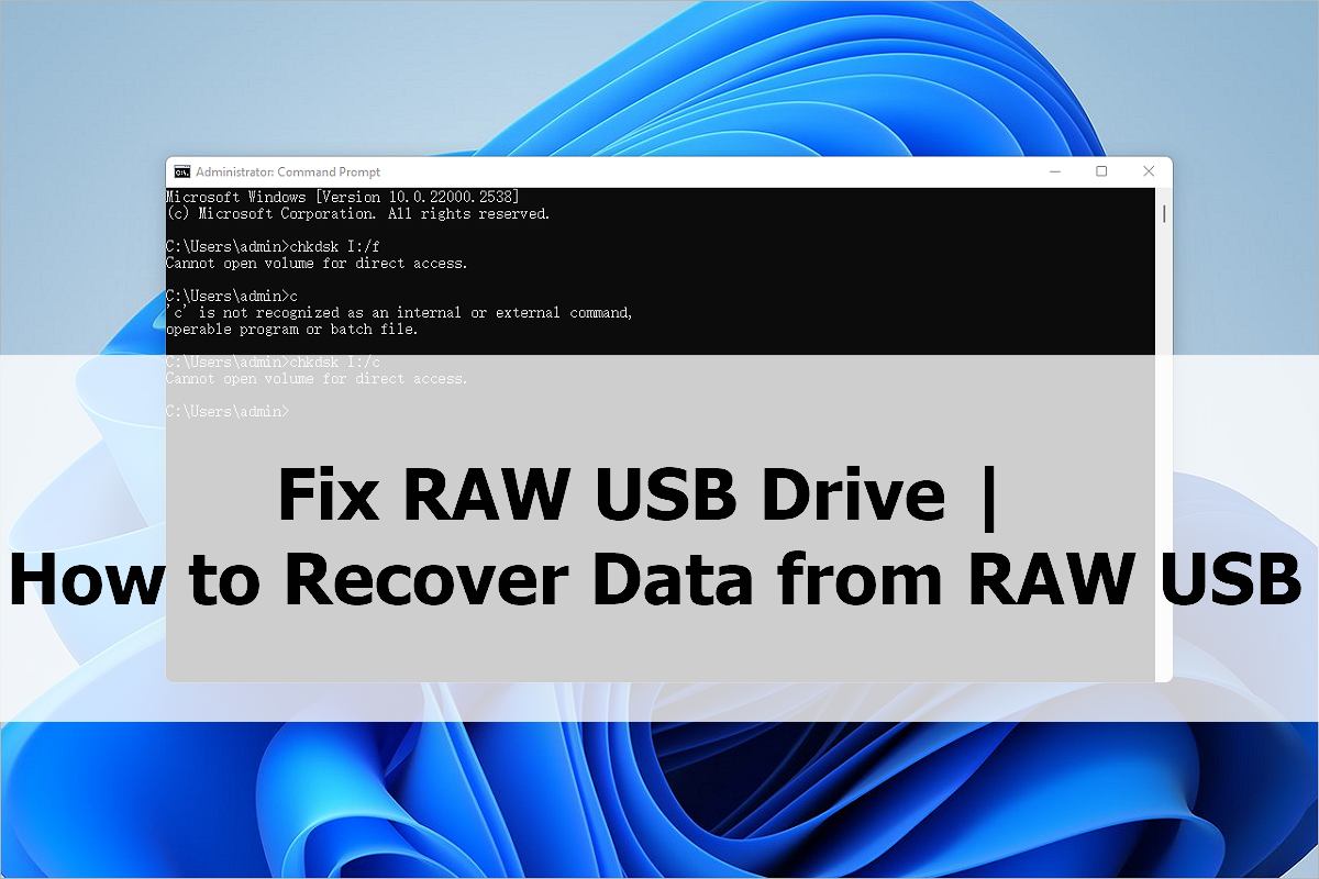 fix raw USB drive - How to recover data from a raw USB