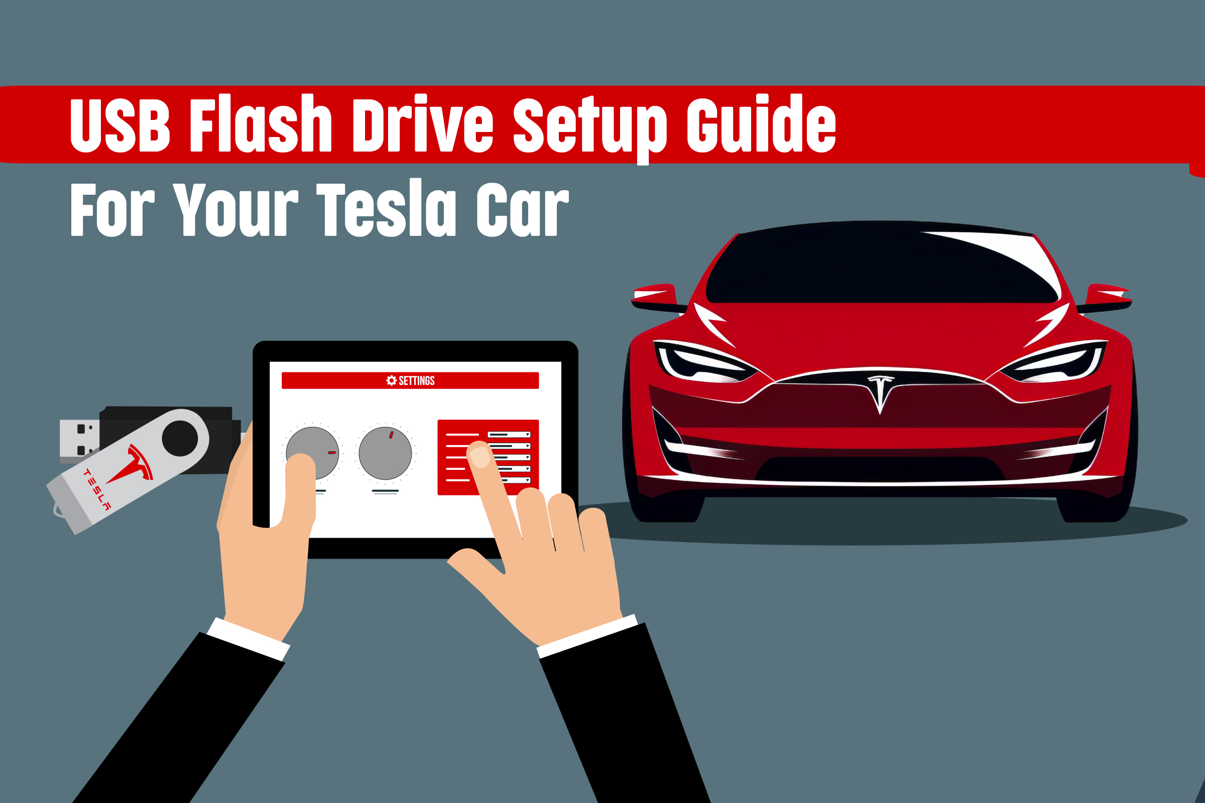 How to setup a USB flash drive on a Tesla