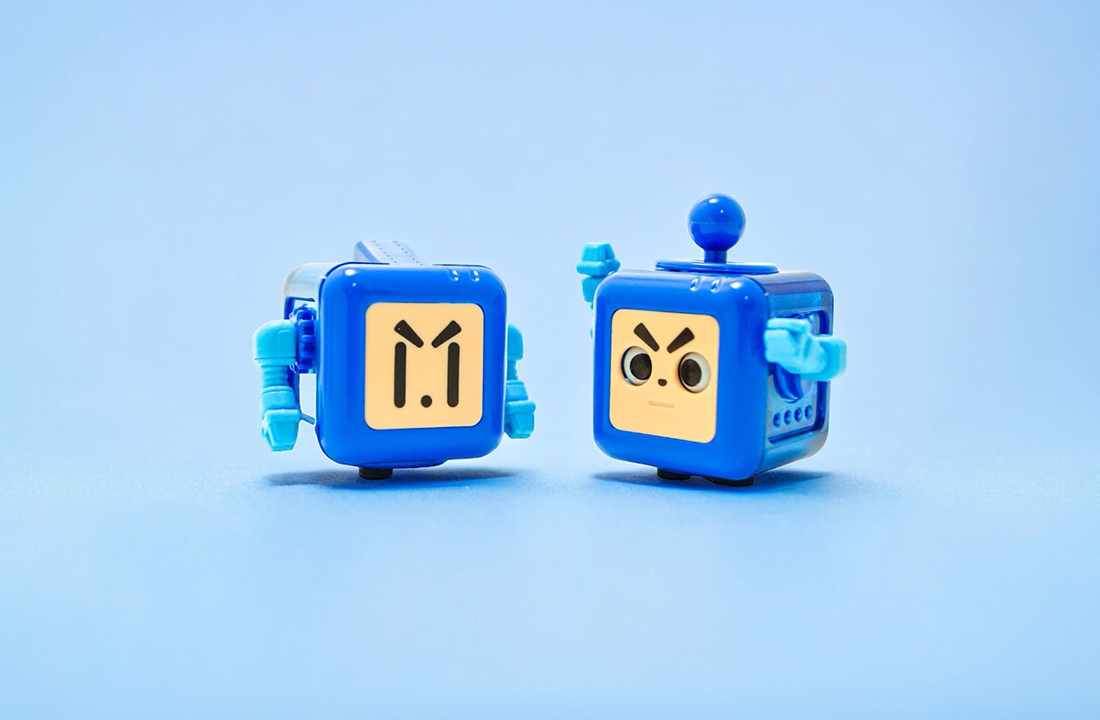 Character Fidget Cube Robot In Blue